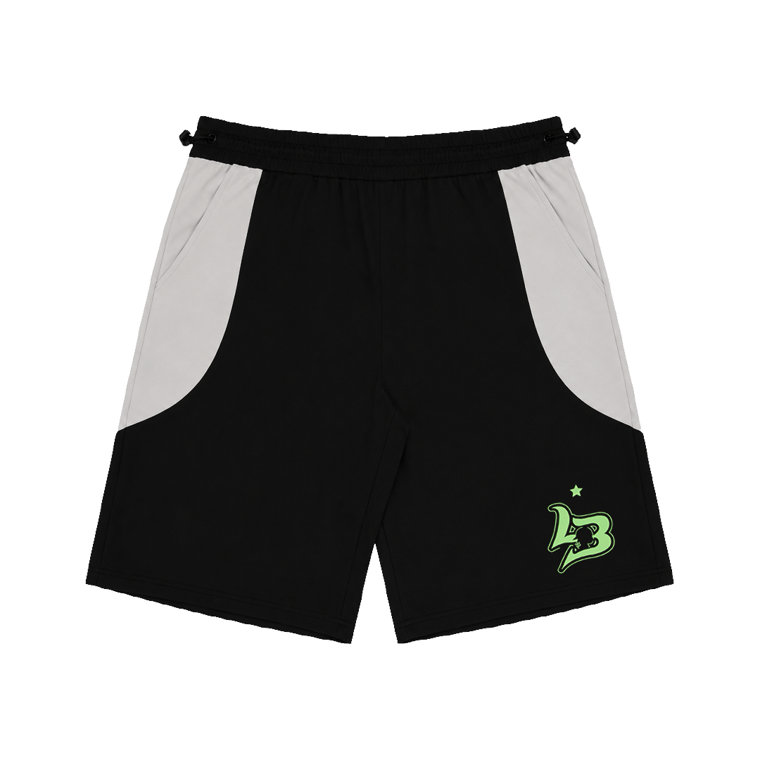 SPORTLIFE LIME BLACK SHORTS