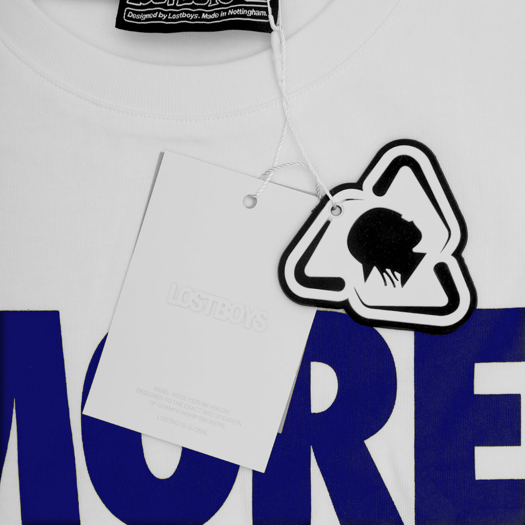 MORE BANDS BLUE ON WHITE