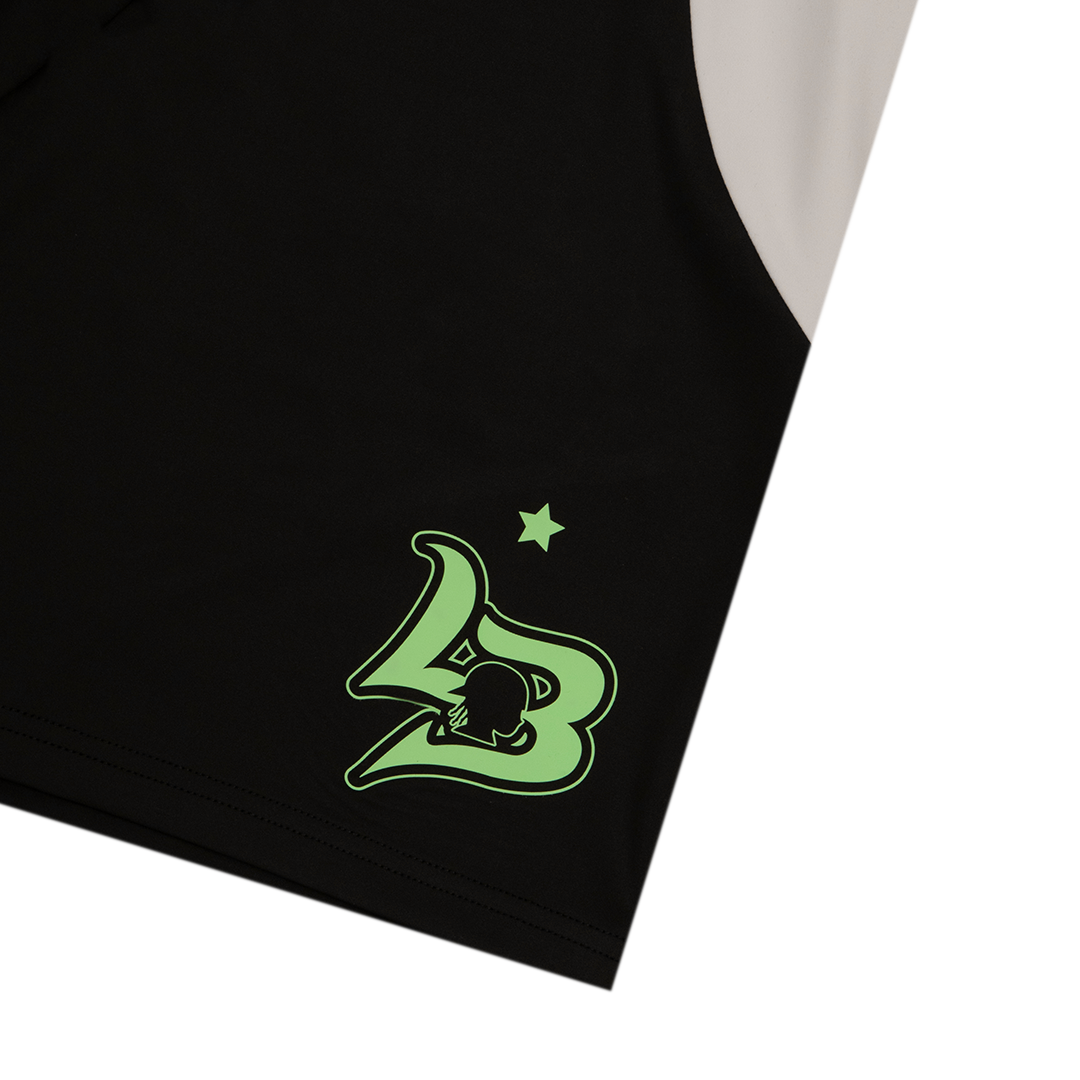 SPORTLIFE LIME BLACK SHORTS