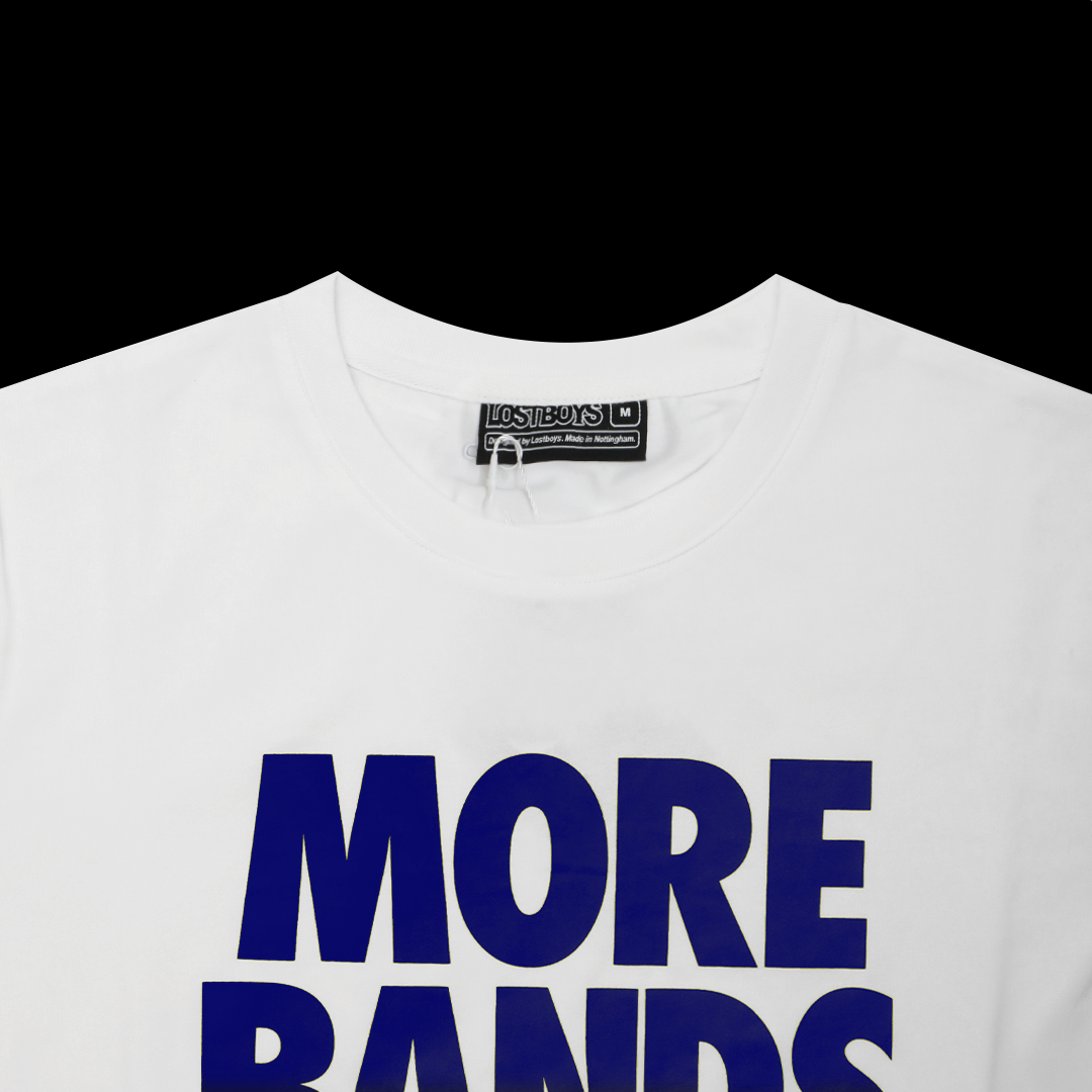 MORE BANDS BLUE ON WHITE