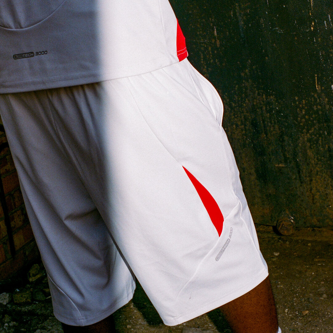 SPORTLIFE WHITE RED SHORTS